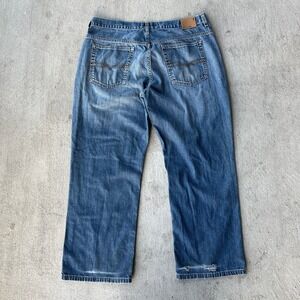 VTG Anchor Blue Jeans Mens Blue 38X30.5 Loose Fit Pants Y2K Skater Grunge Baggy